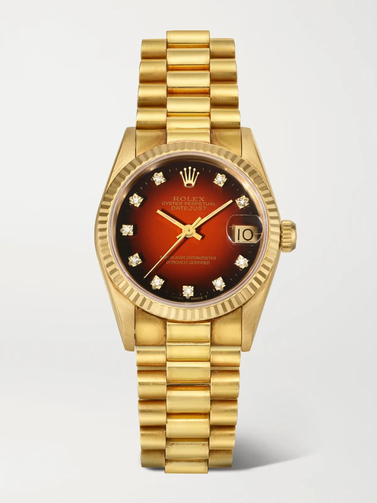 - Vintage 1985 Oyster Perpetual Datejust Automatic 31mm 18-karat Gold And Diamond Watch -