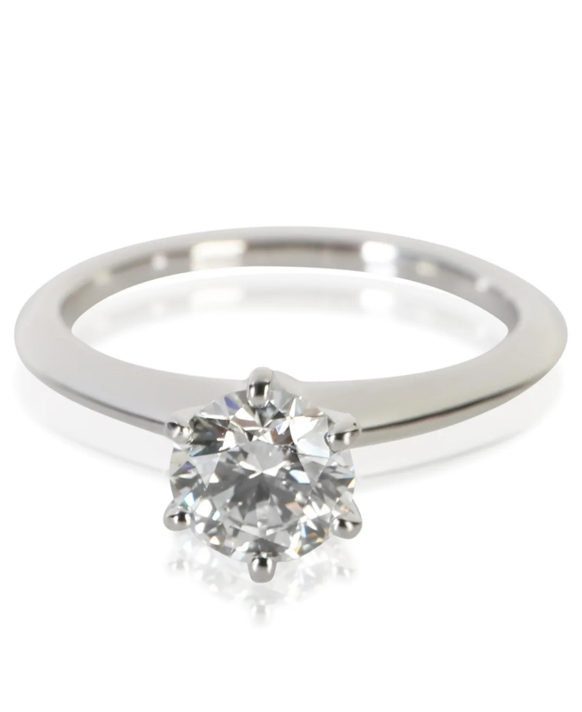 Pre-Owned Tiffany & Co Round Brilliant Diamond Solitaire Engagement Ring (0.92 ct. t.w.) in Platinum by Tiffany & Co.