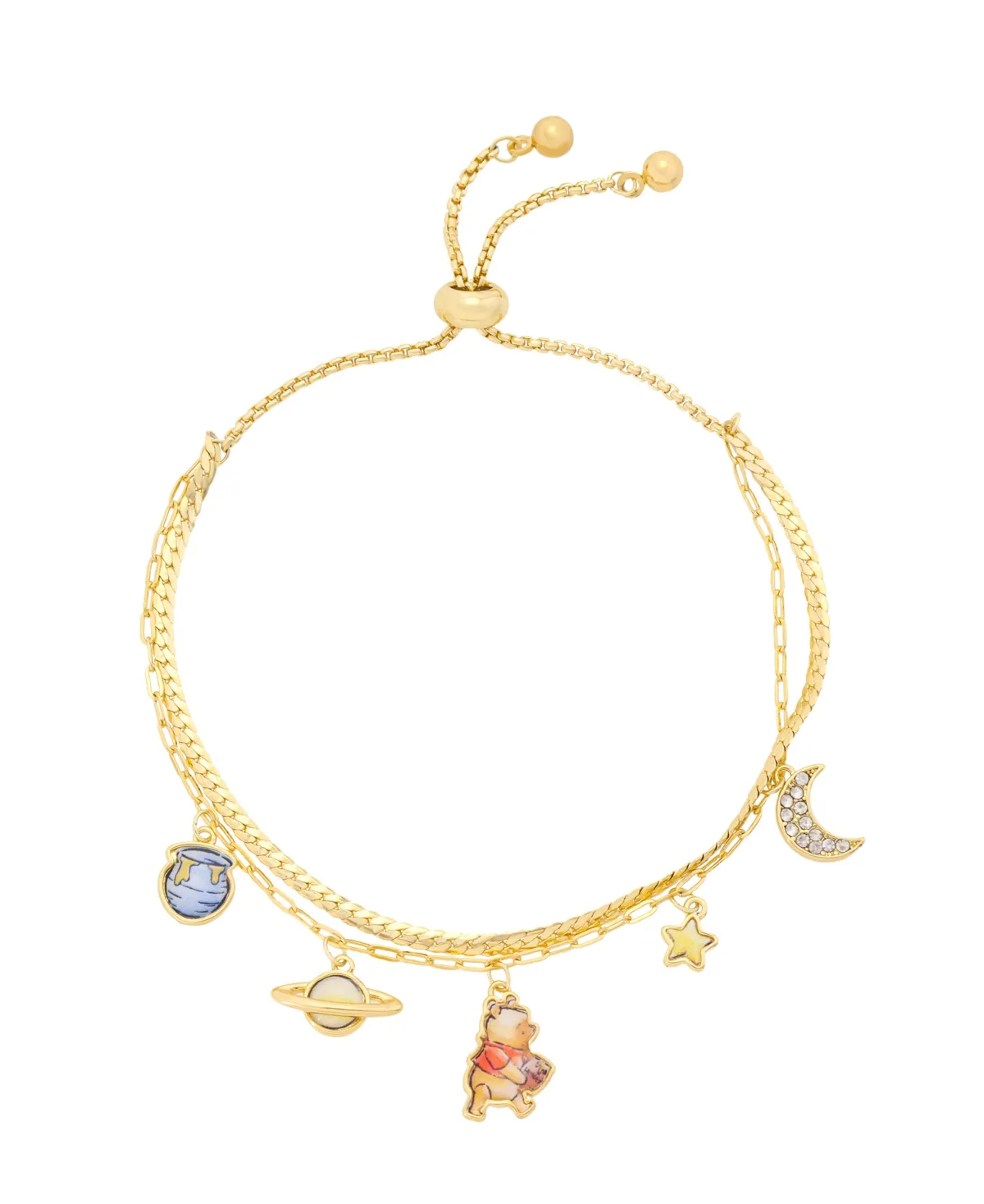 Gold-Tone Crystal Winnie the Pooh Celestial Double-Layer Bracelet by Disney