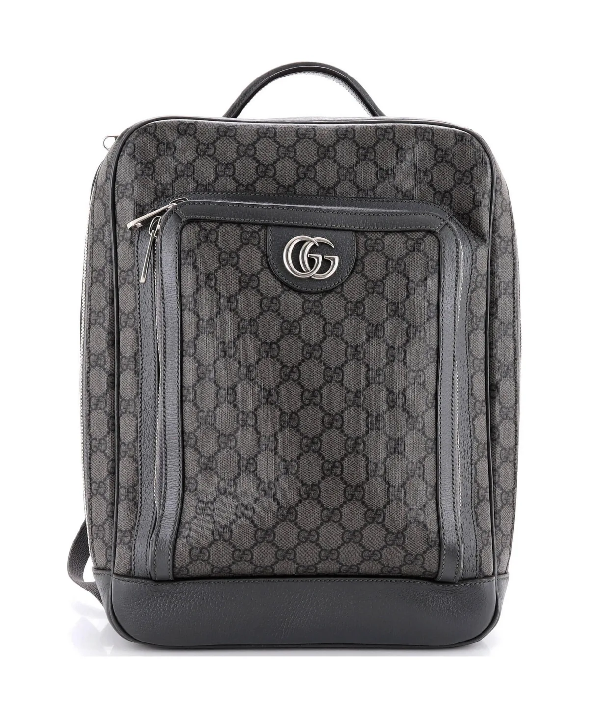 Pre-Owned Gucci Medium Ophidia Front Zip Pocket Backpack Gg Coated Canvas by Gucci