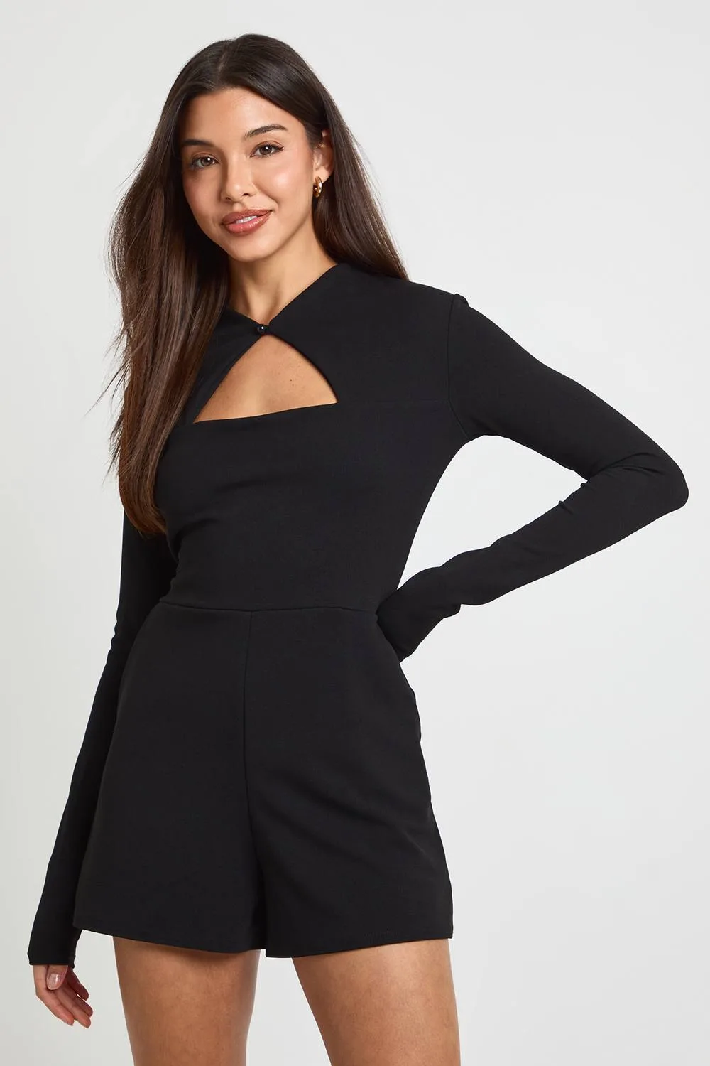 Jersey Crepe High Neck Playsuit