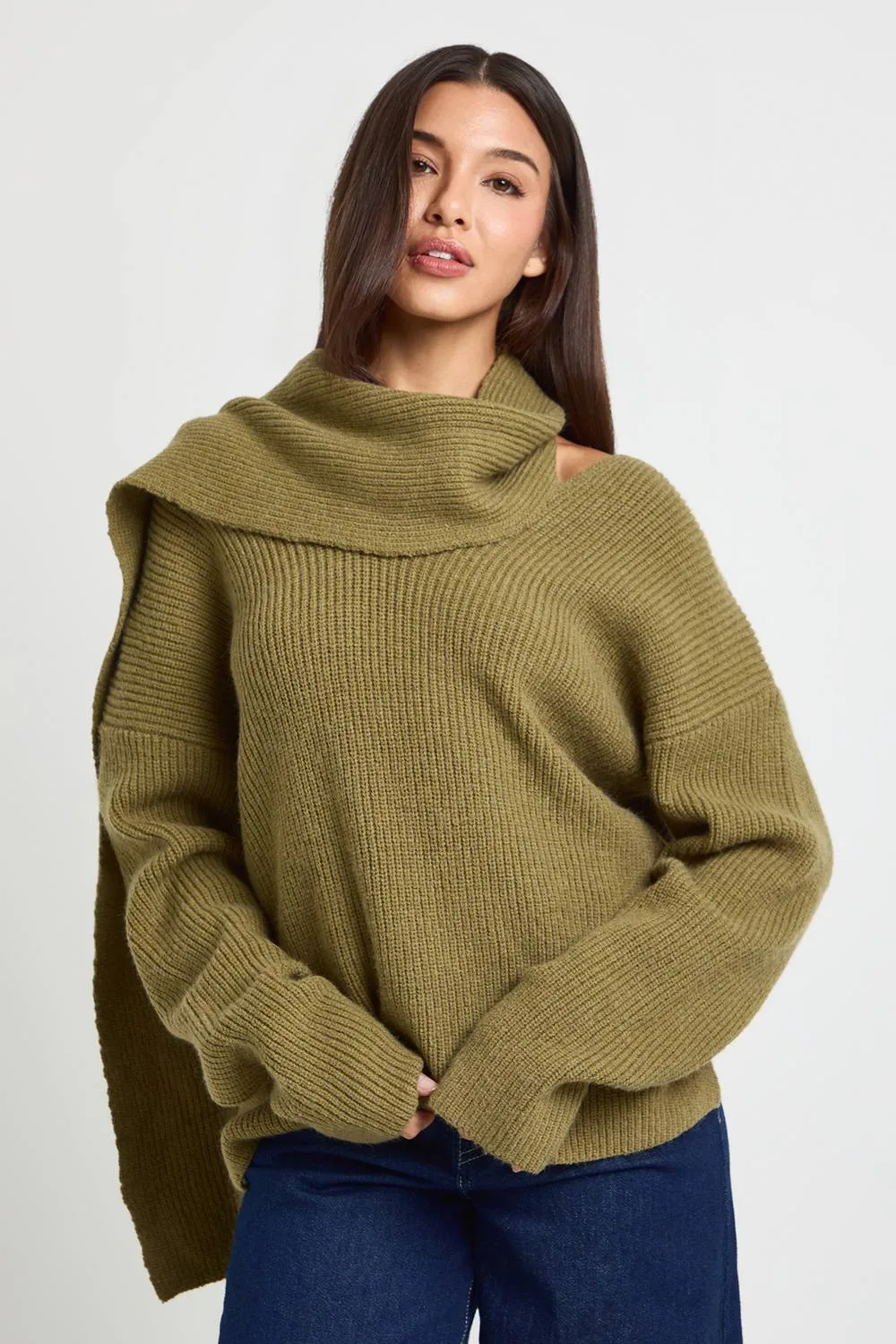 Chunky Knit Jumper & Grown on Scarf