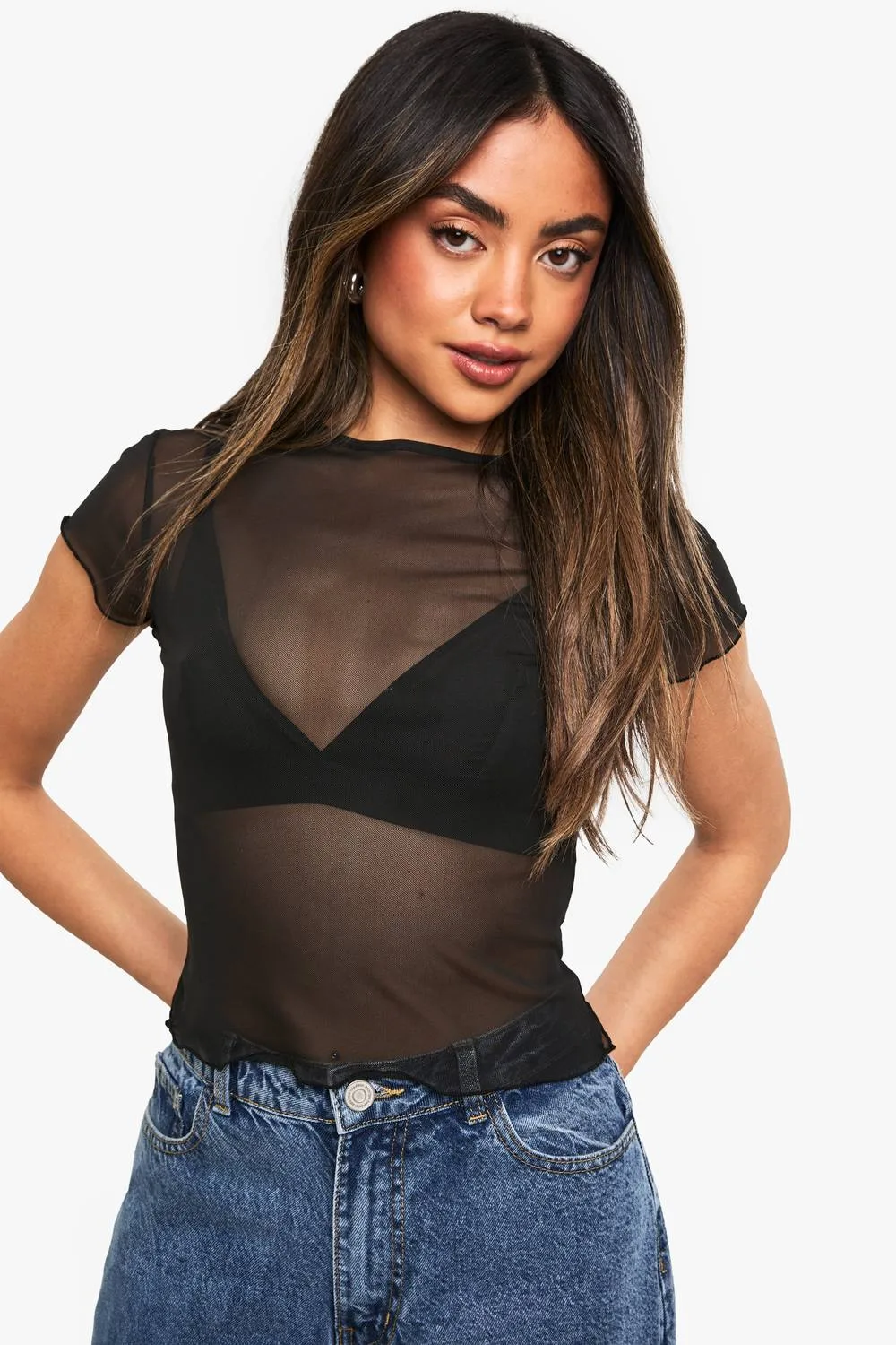 Mesh Baby T-Shirt by boohoo