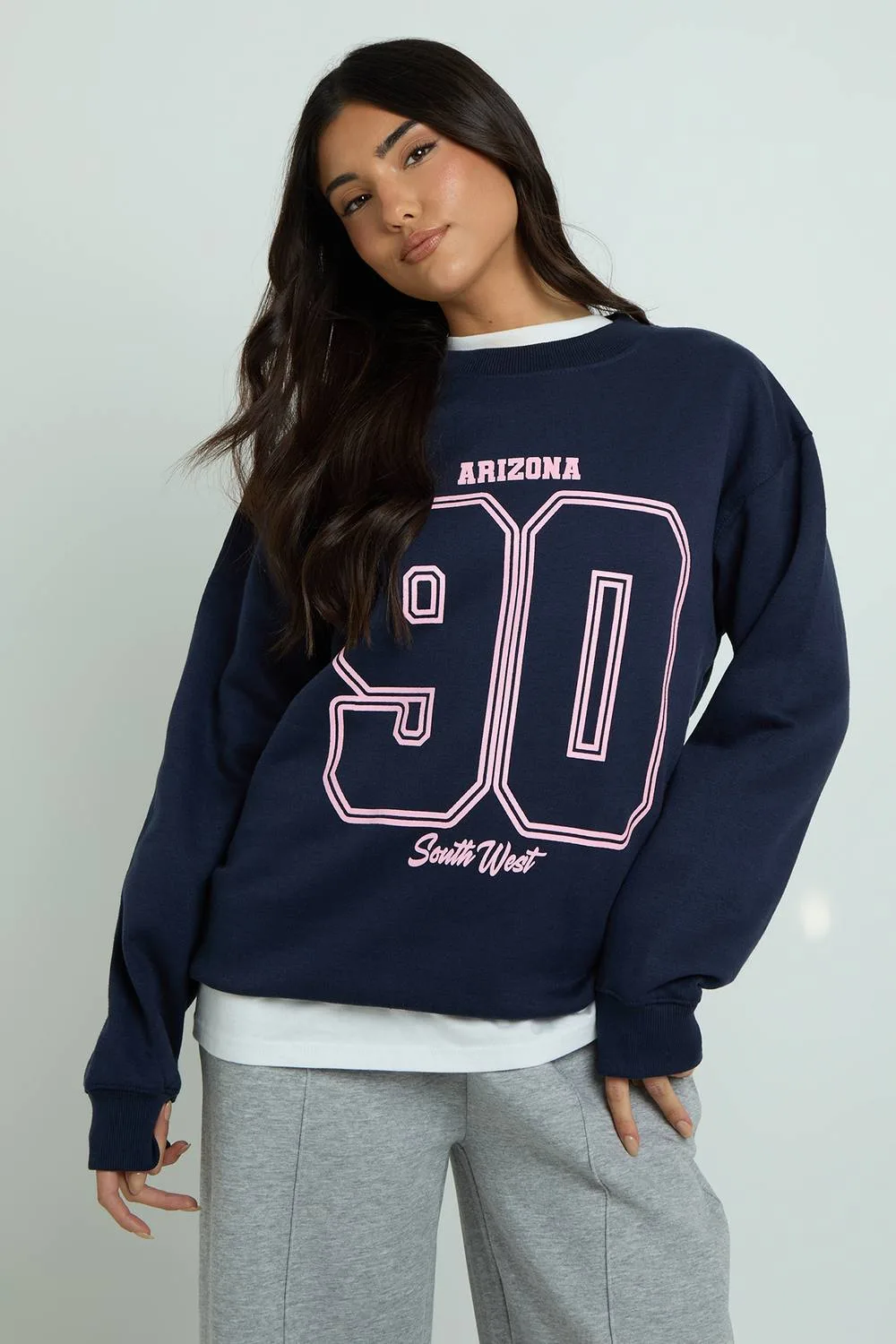 Arizona 90 Printed Sweatshirt by boohoo