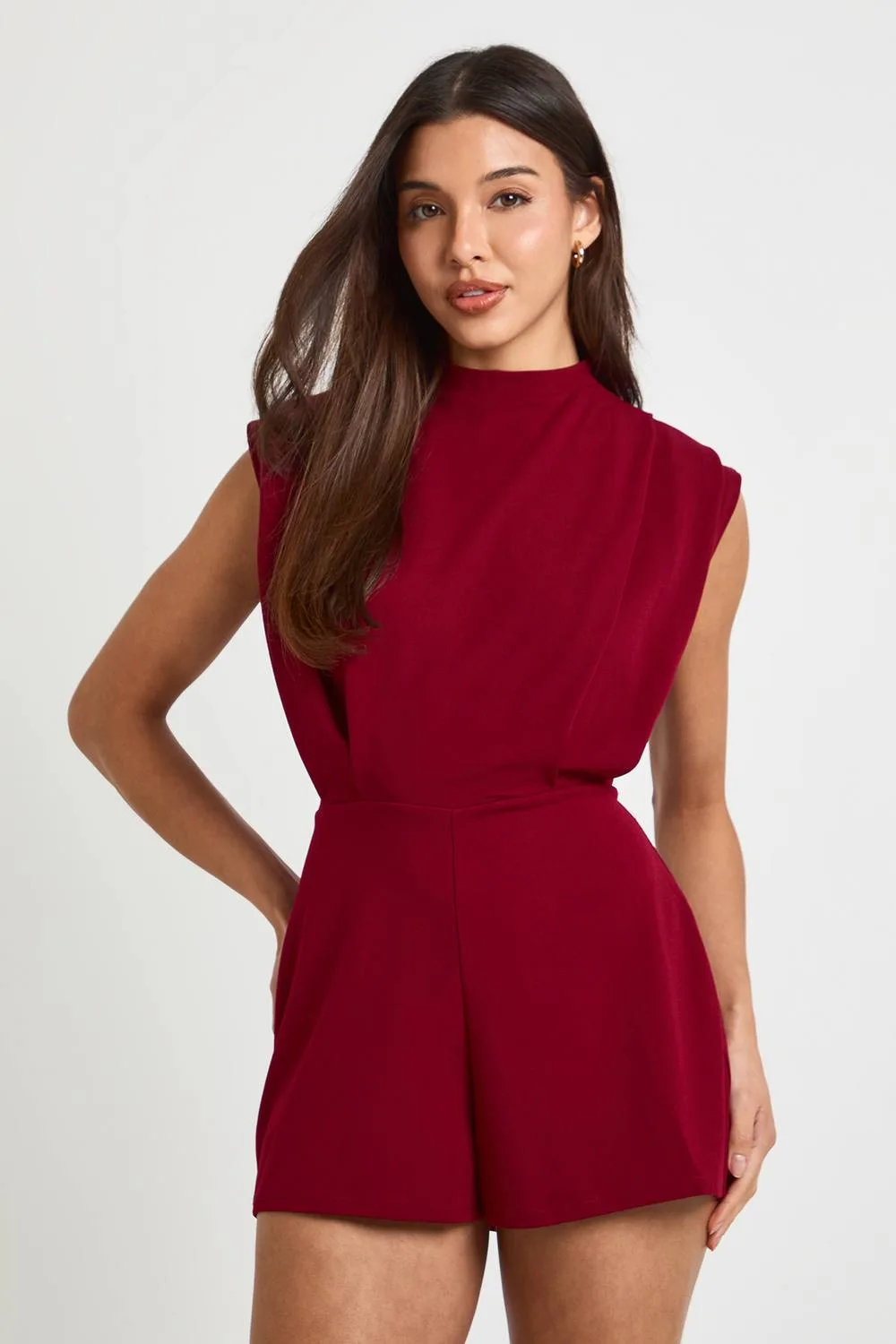 Tailored Pleat Detail Playsuit by boohoo