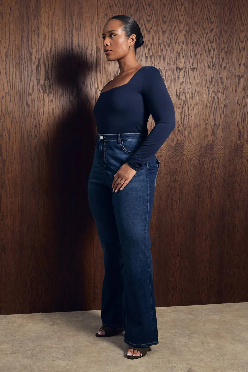 Sculpt Square Neck Long Sleeve Top by boohoo
