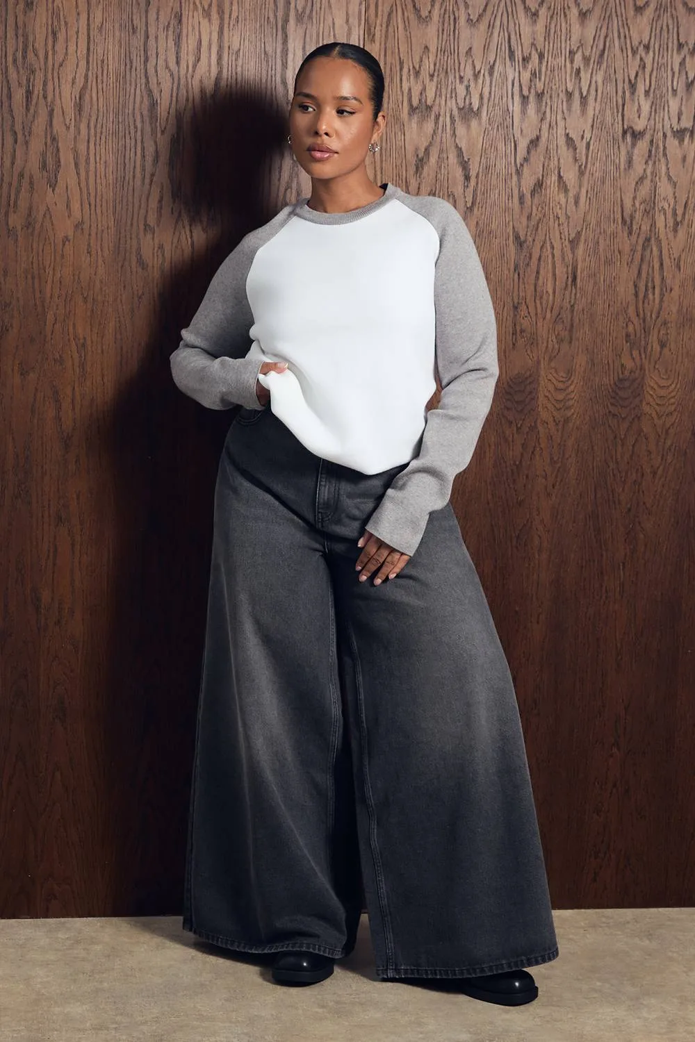 Soft Knit Colour Block Raglan Sleeve Jumper by boohoo
