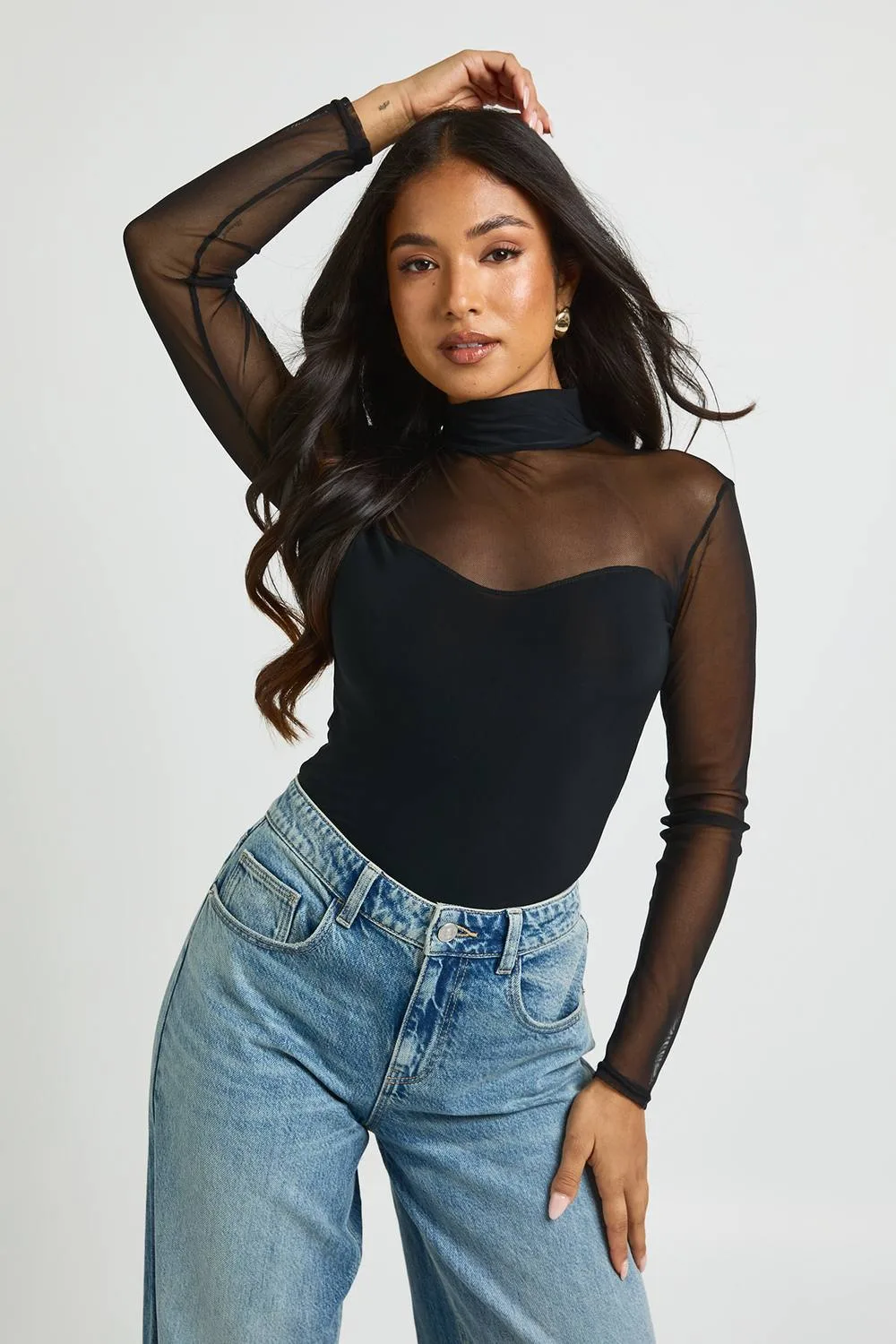 Mesh Bralet Bodysuit by boohoo
