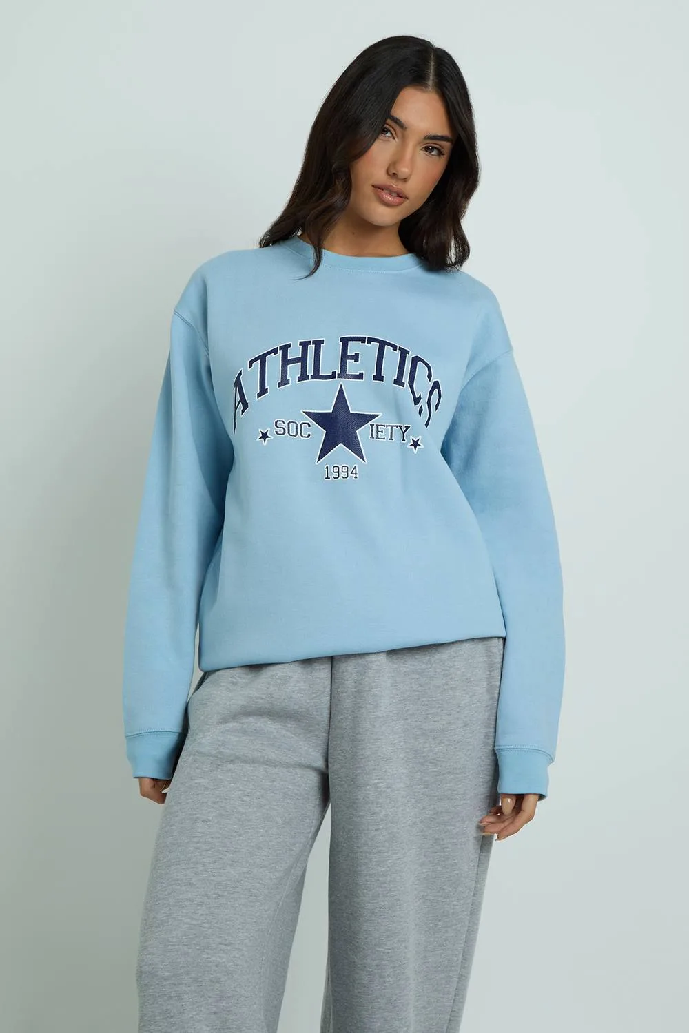 Athletics Society Printed Sweatshirt by boohoo