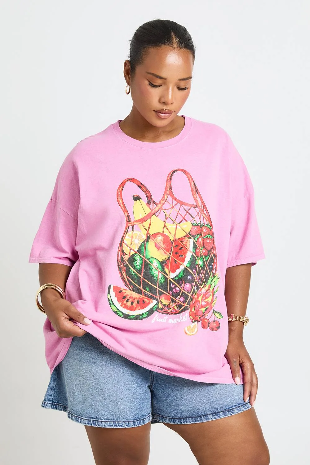 Fruit Basket Printed T-Shirt by boohoo
