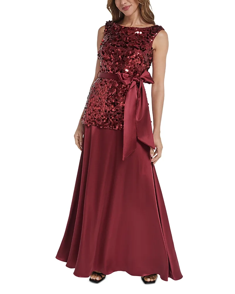 Sequined Combo Gown by Eliza J