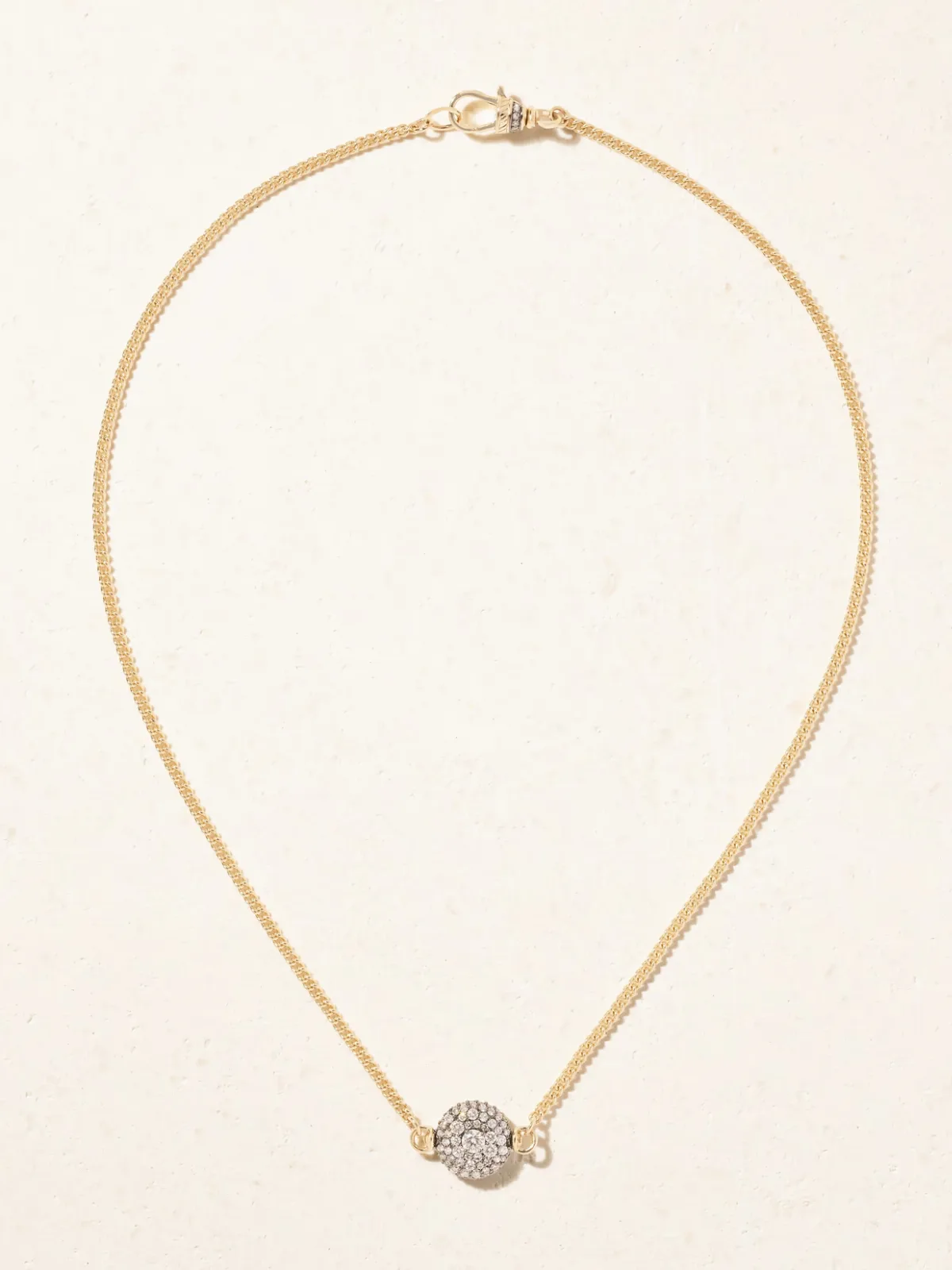 - Baby Pocket Watch 14-karat Gold Diamond Necklace -