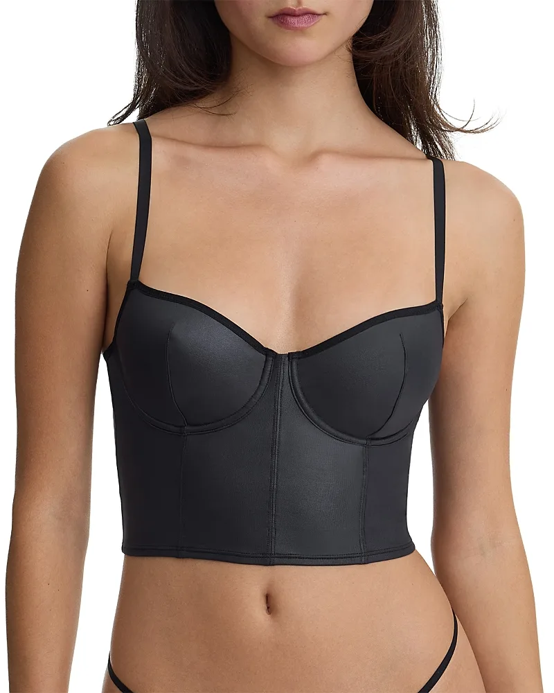 Late Night Cropped Faux Leather Camisole by Skarlett Blue