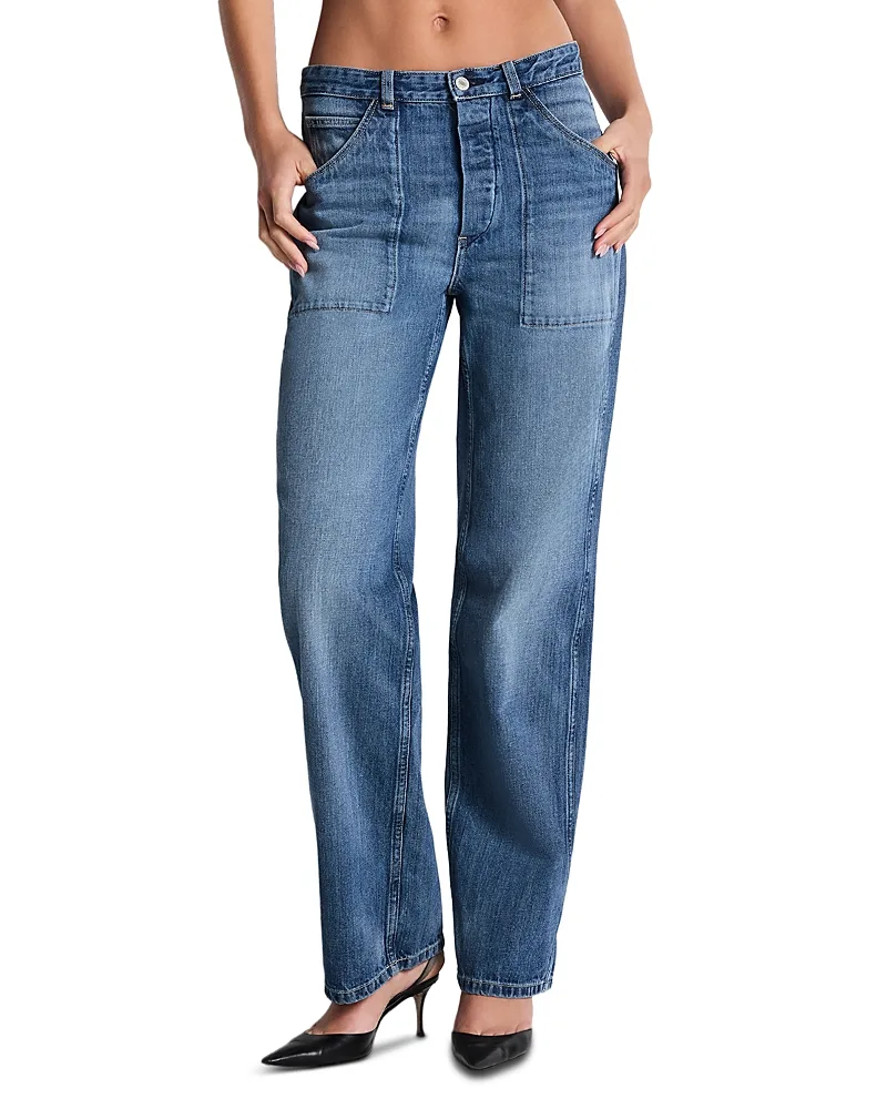 Cotton Studio High Rise Straight Jeans by Re/Done