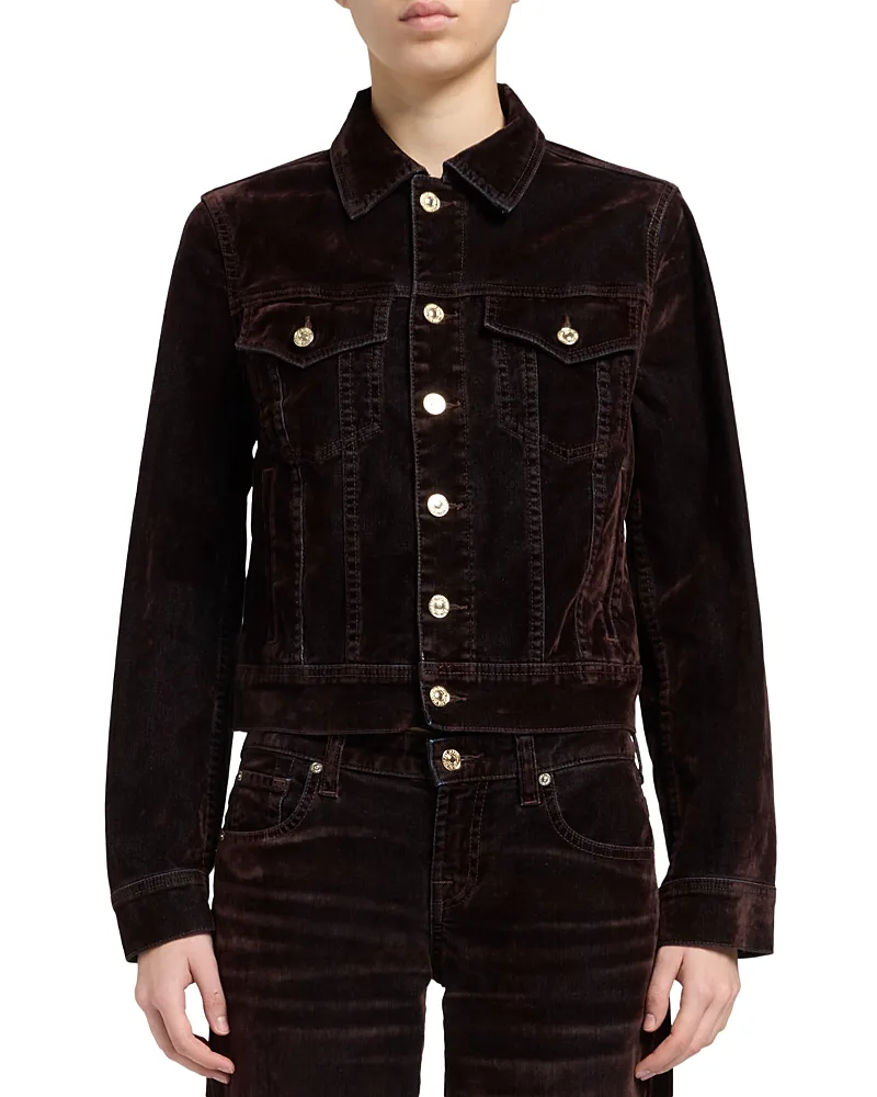 Adi Flocked Velvet Trucker Jacket by 7 for All Mankind