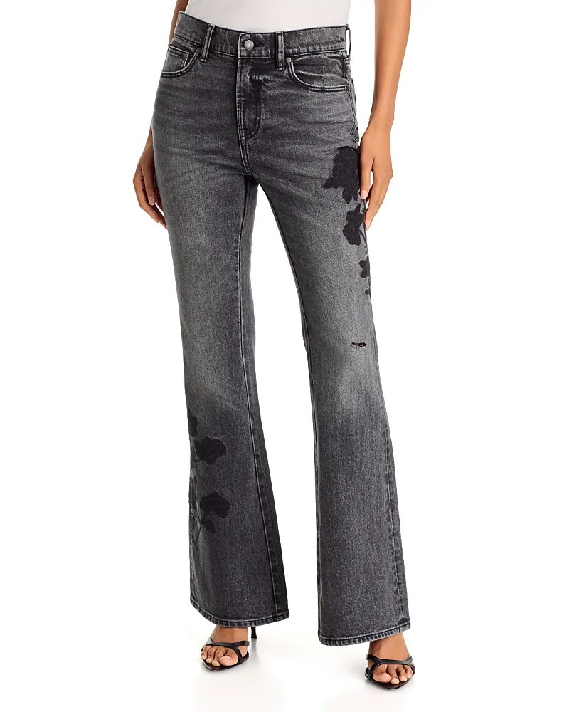 The High Rise Applique Flare Jeans by Johnny Was