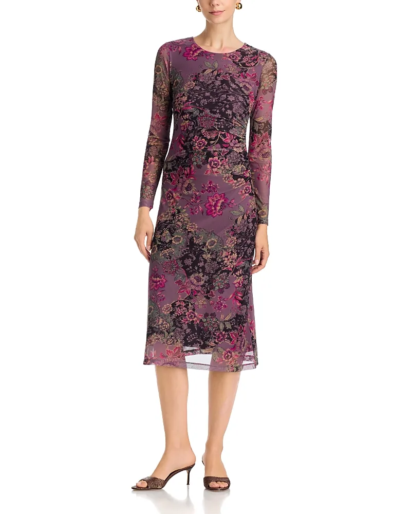 Long Sleeve Ruched Front Dress by Johnny Was