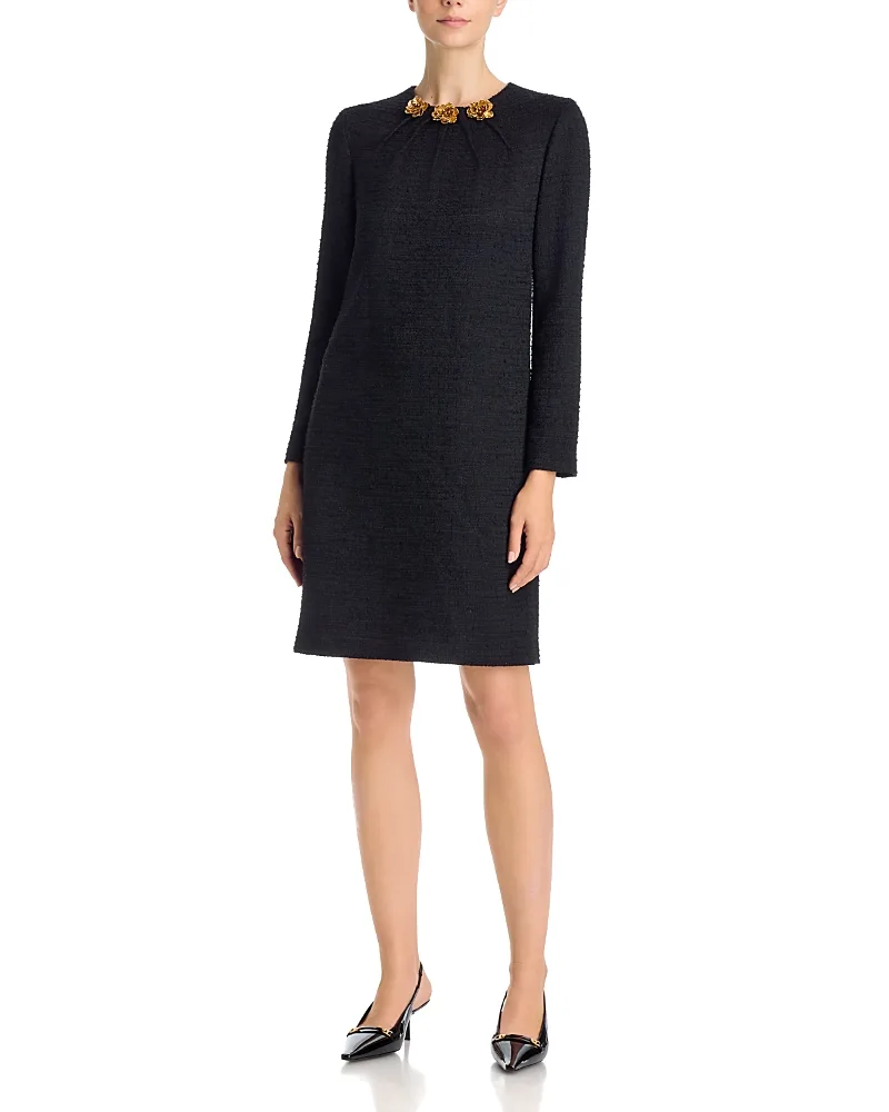 Teri Jon by Rickie Freeman Flower Hardware Tweed Dress by Teri Jon