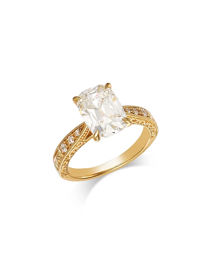 Luxe Collection Certified Lab Grown Diamond Milgrain Engagement Ring in 18K Yellow Gold, 3.1 Tcw by Bloomingdales Fine Collection
