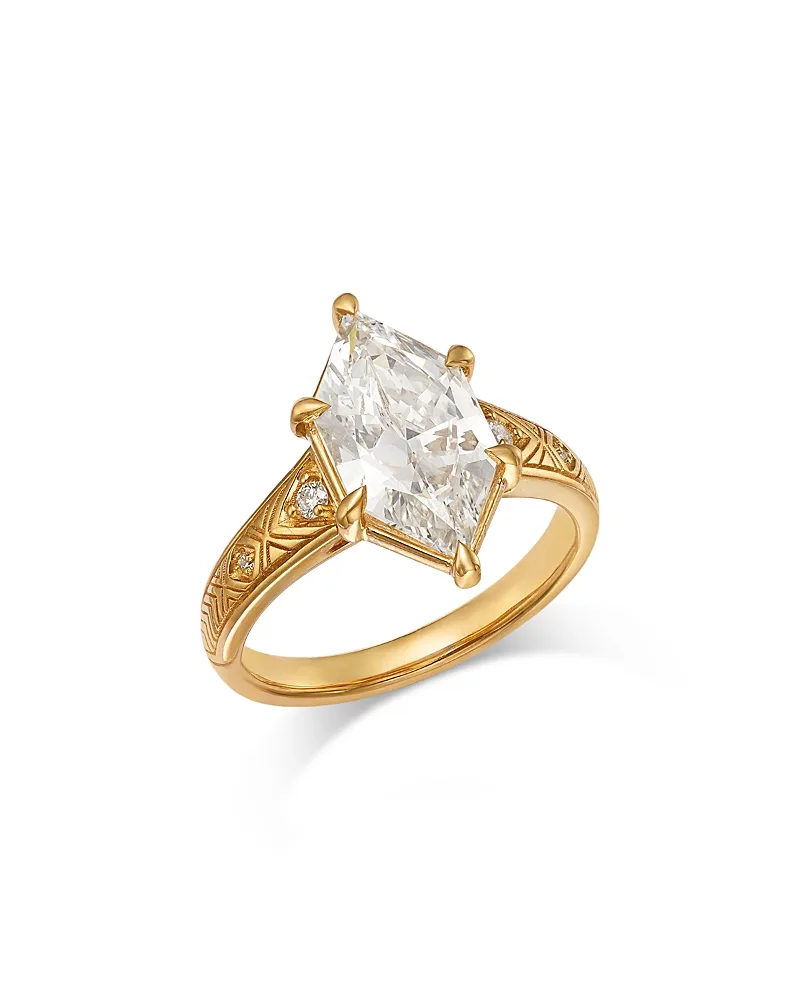 Luxe Collection Certified Lab Grown Diamond Marquise Cut Etched Engagement Ring in 18K Yellow Gold, 3.06 Tcw by Bloomingdales Fine Collection