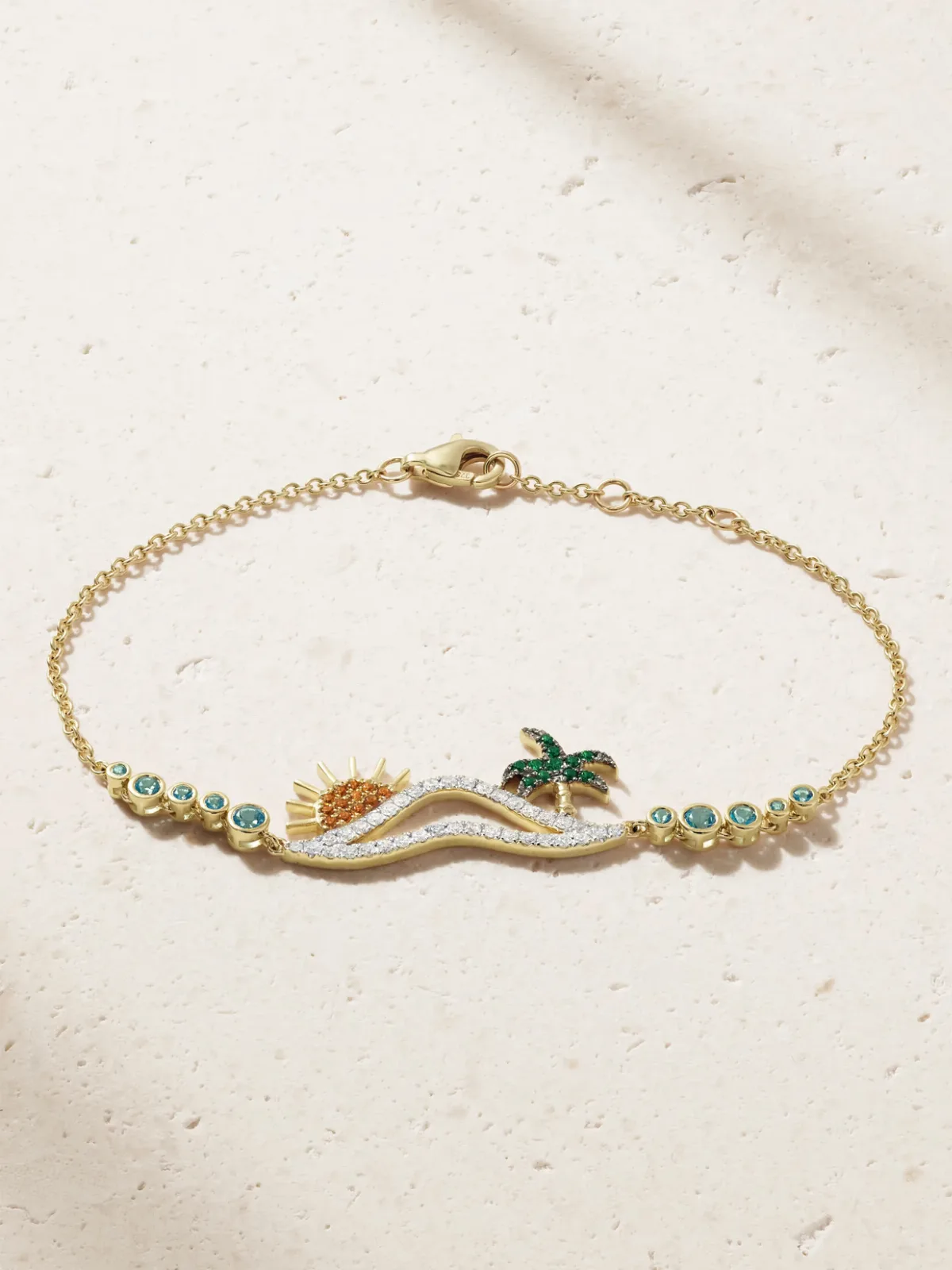 - La Plage 9-karat Gold Multi-stone Bracelet -