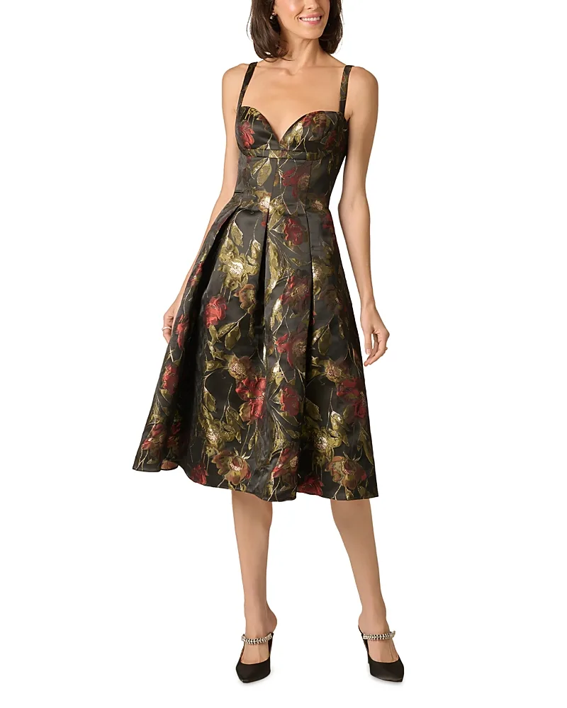 Holly Jacquard a Line Dress by Aidan Mattox