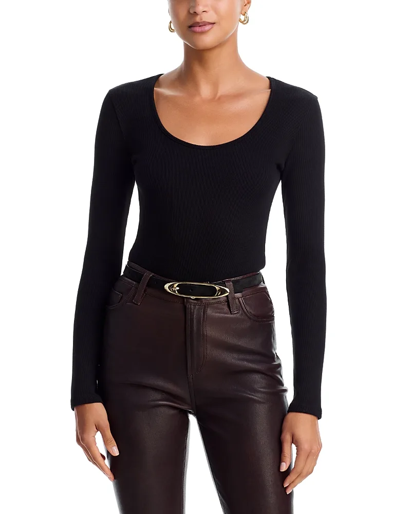 Elara Long Sleeve Scoop Neck Bodysuit by L'AGENCE