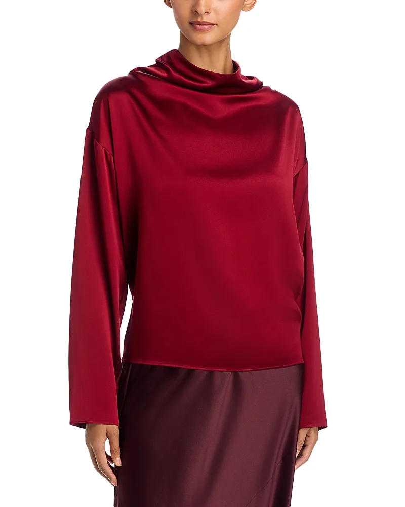 Silk Charmeuse Cowl Neck Top by Eileen Fisher