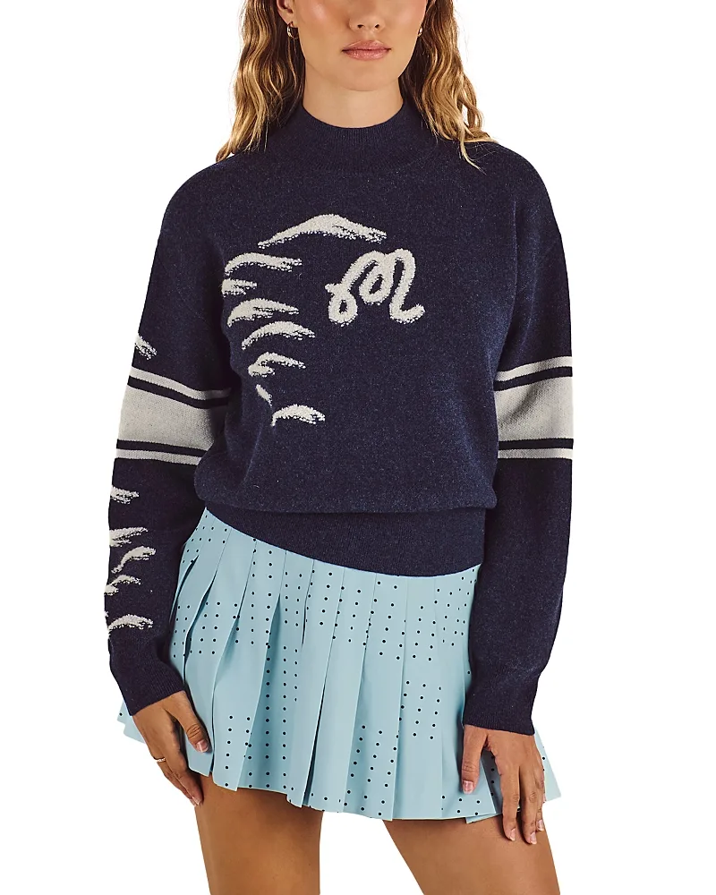 Alps Intarsia Knit Mock Neck Sweater by Malbon