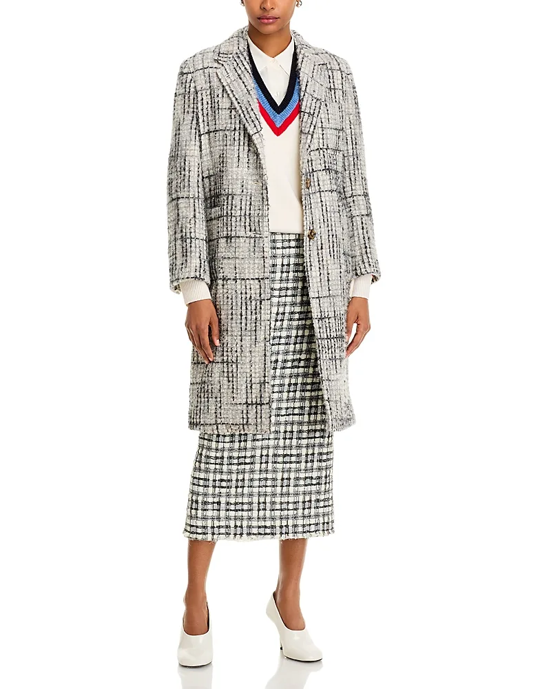 Cashmere Blend Tweed Elongated Overcoat by Thom Browne