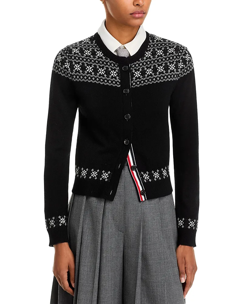 Icelandic Fairisle Jacquard Cashmere Cardigan by Thom Browne