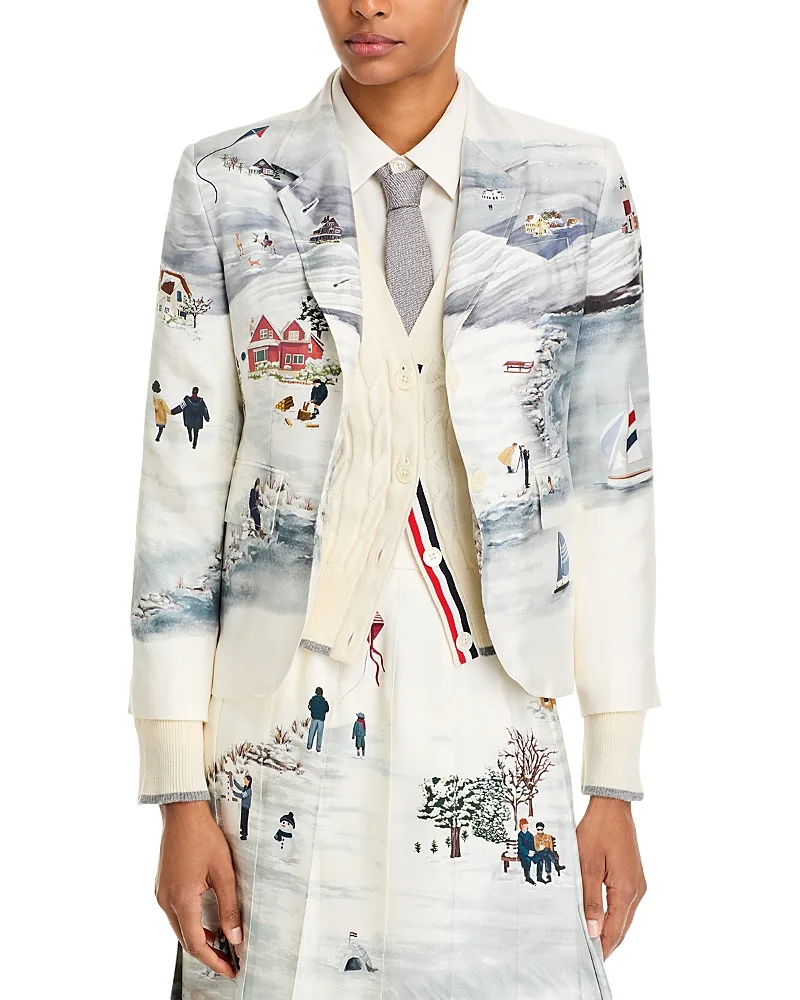 Winter Scenic Silk Twill Sportcoat by Thom Browne