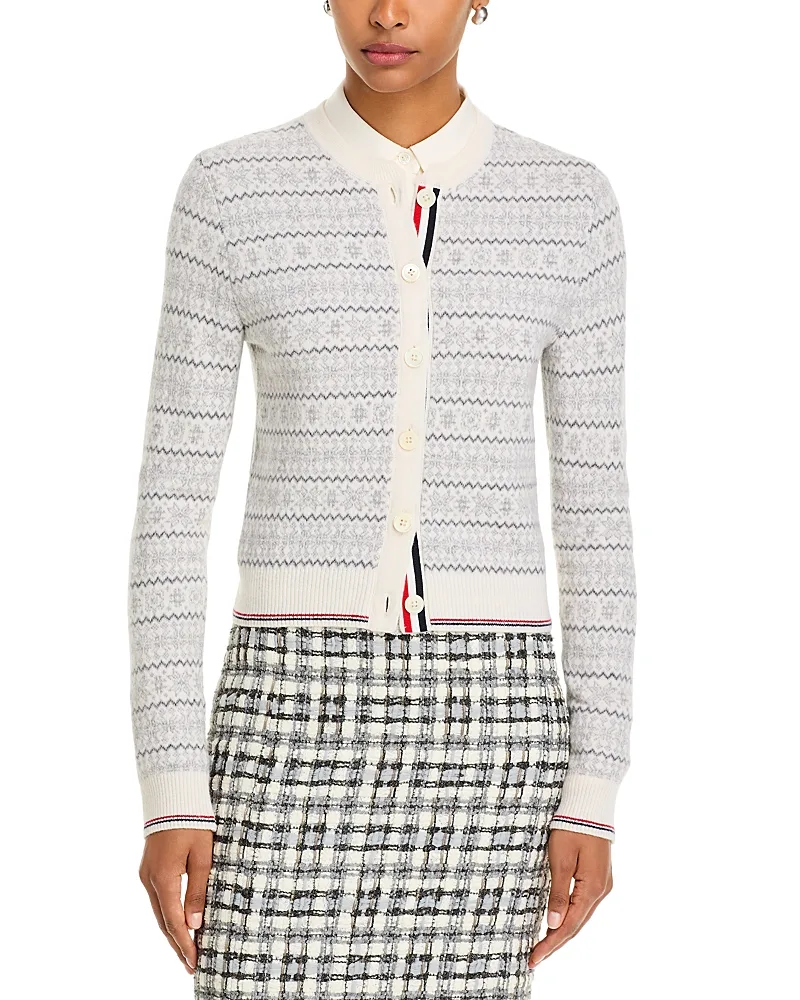 Snowflake Fairisle Jacquard Cardigan by Thom Browne