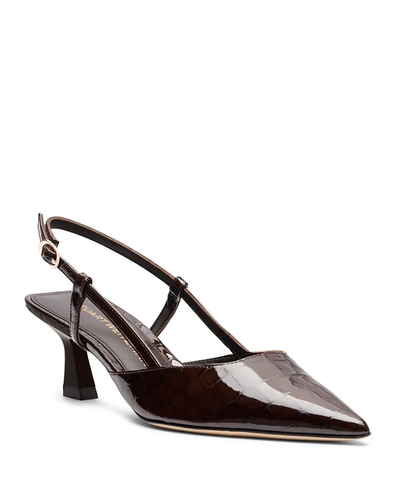 Vinnie 50 Patent Leather Slingback Pumps by Stuart Weitzman