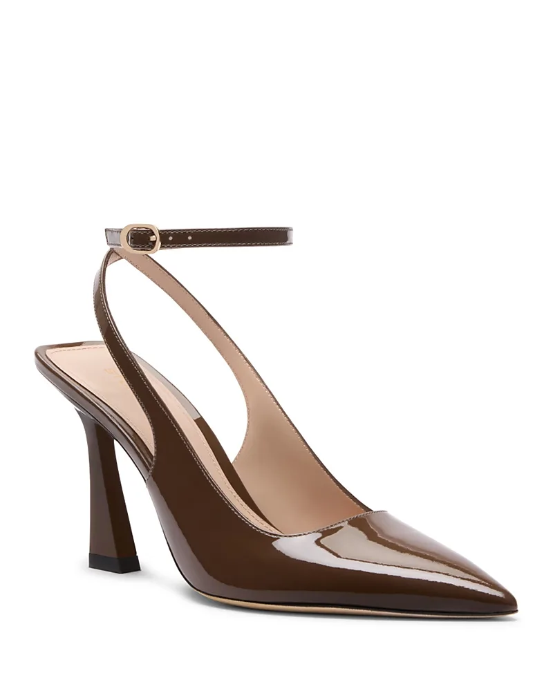 Vinnie 85 Patent Leather Ankle Strap Pumps by Stuart Weitzman