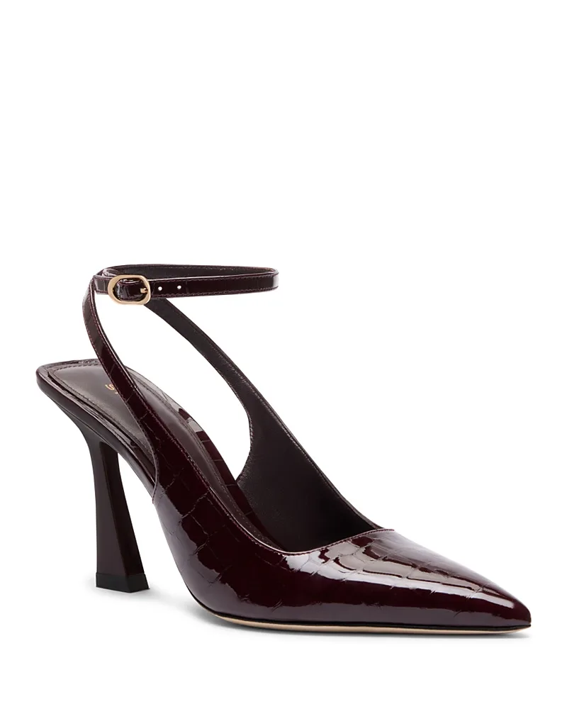 Vinnie 85 Patent Leather Ankle Strap Pumps