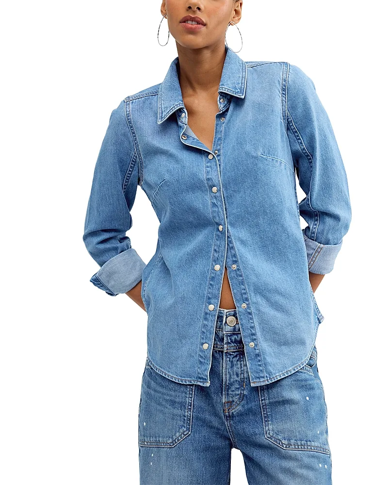 Benny Cotton Slim Denim Shirt by Free People