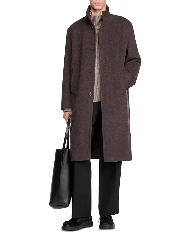 Owen Heath Long Wool Blend Coat by Sandro