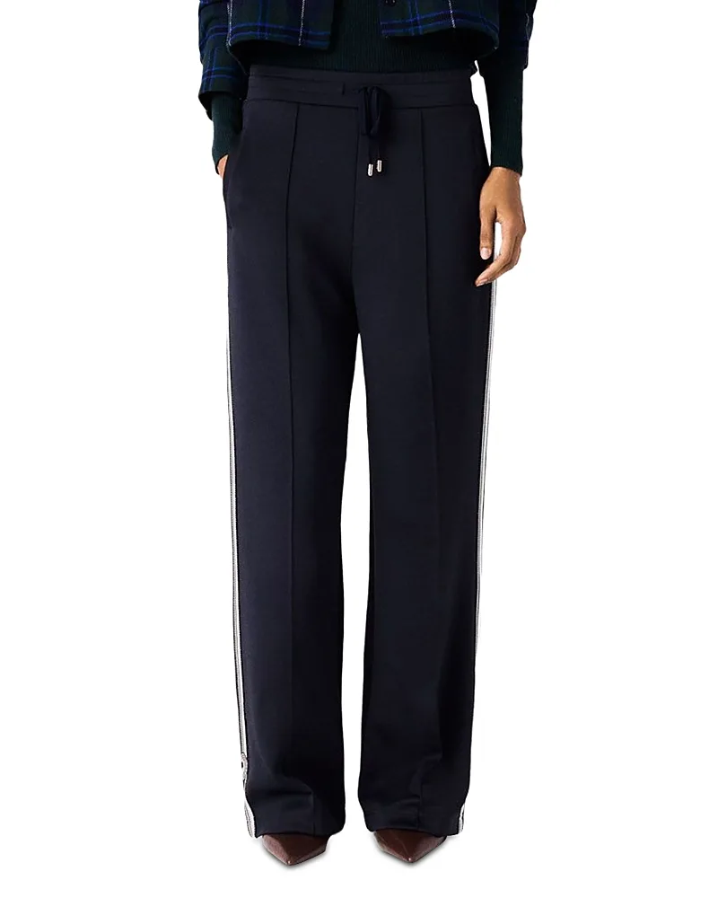 Polympica Side Striped Drawstring Pants by Maje