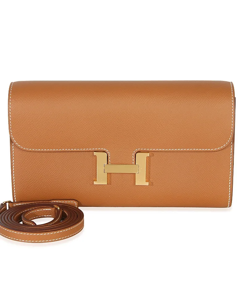 Pre-Owned Hermes Constance Long Wallet to Go Leather Wallet by Hermes