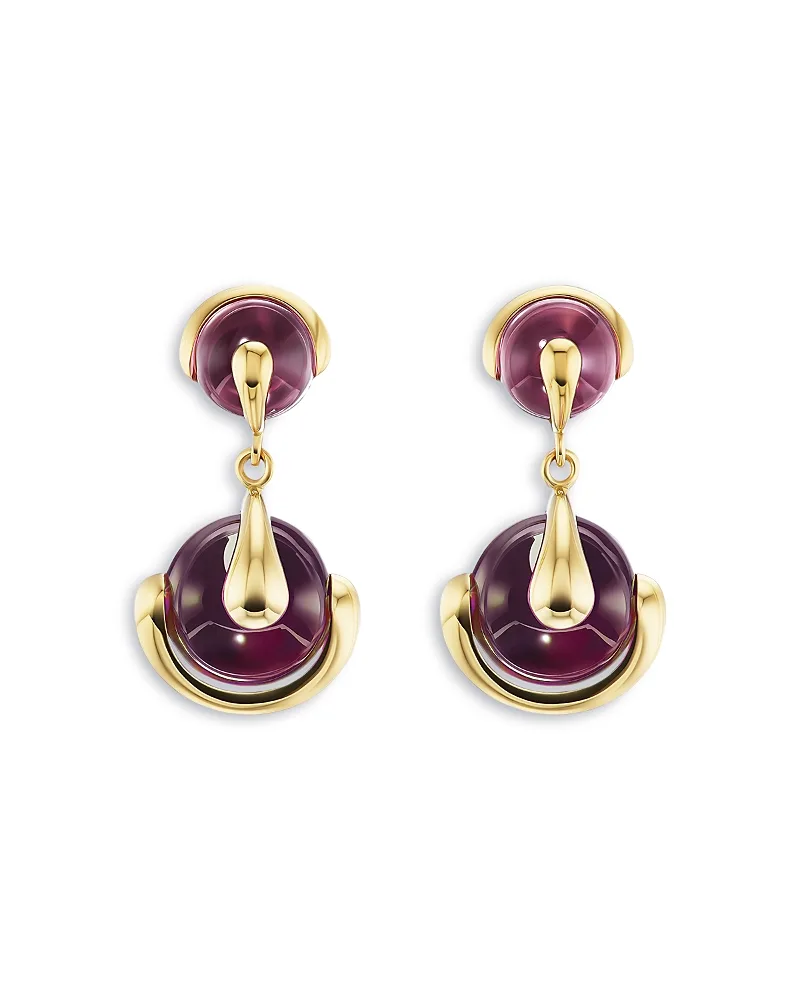 18K Yellow Gold Cardan Russian Quartz Drop Earrings by Marina B