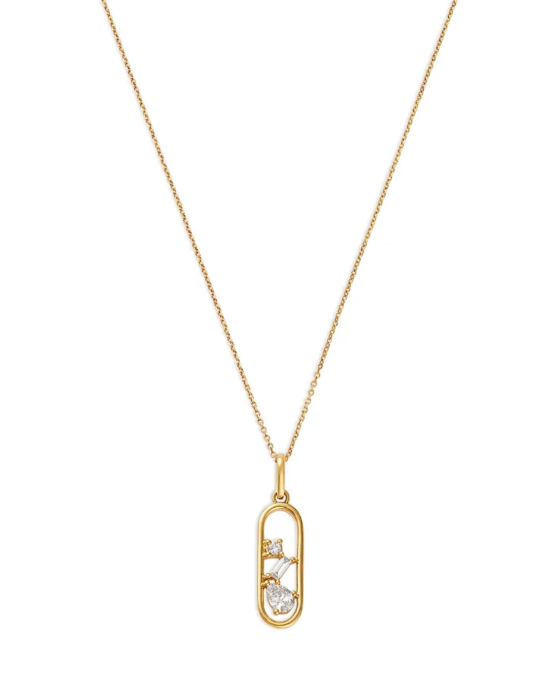 10K Yellow Gold Lab Grown Diamond Mixed Cut Scatter Pendant Necklace, 0.33 Tcw by Moon & Meadow