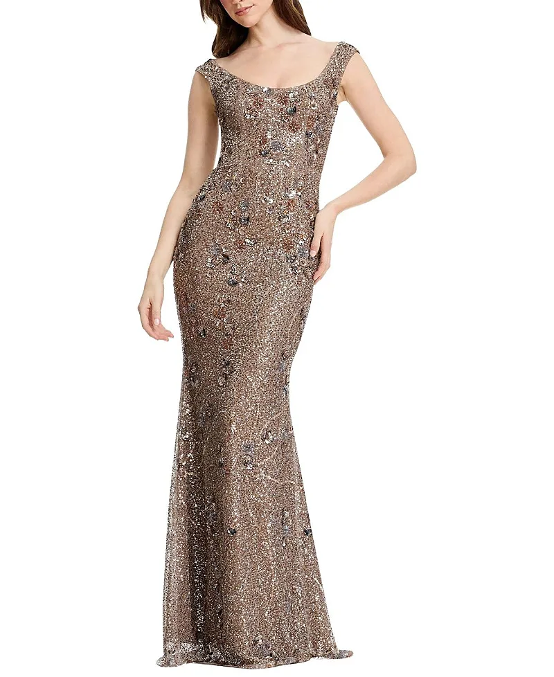 Josie Off Shoulder Sequin Column Gown by Dress the Population
