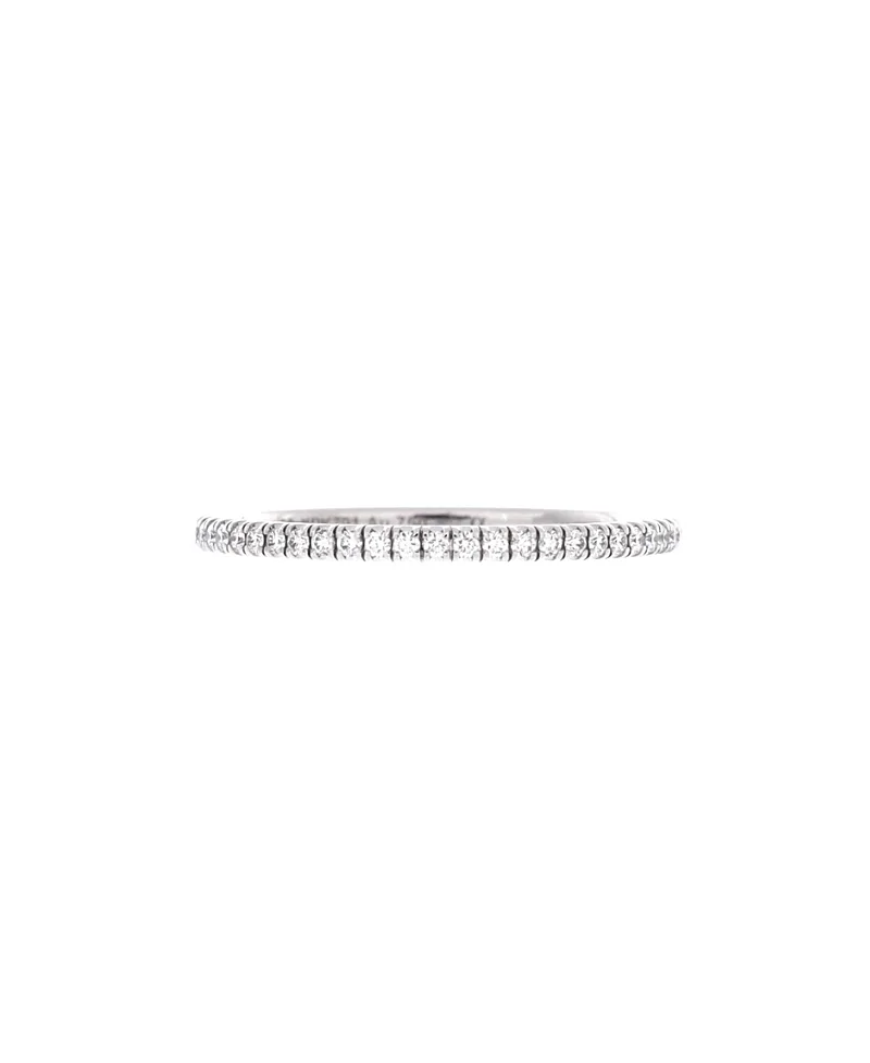 Pre-Owned 1.5mm Etincelle De Cartier Eternity Wedding Band Ring 18K White Gold Diamonds by Cartier's