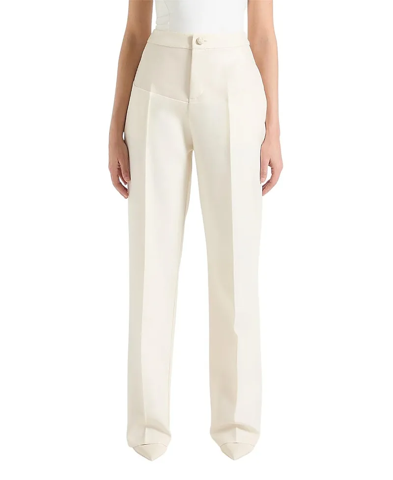 Blanche Faux Leather Panel Tailored Trousers