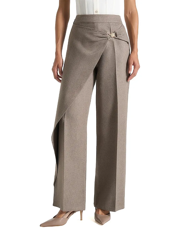Beryl Wrap Trousers with Hardware Detail by Maniere De Voir