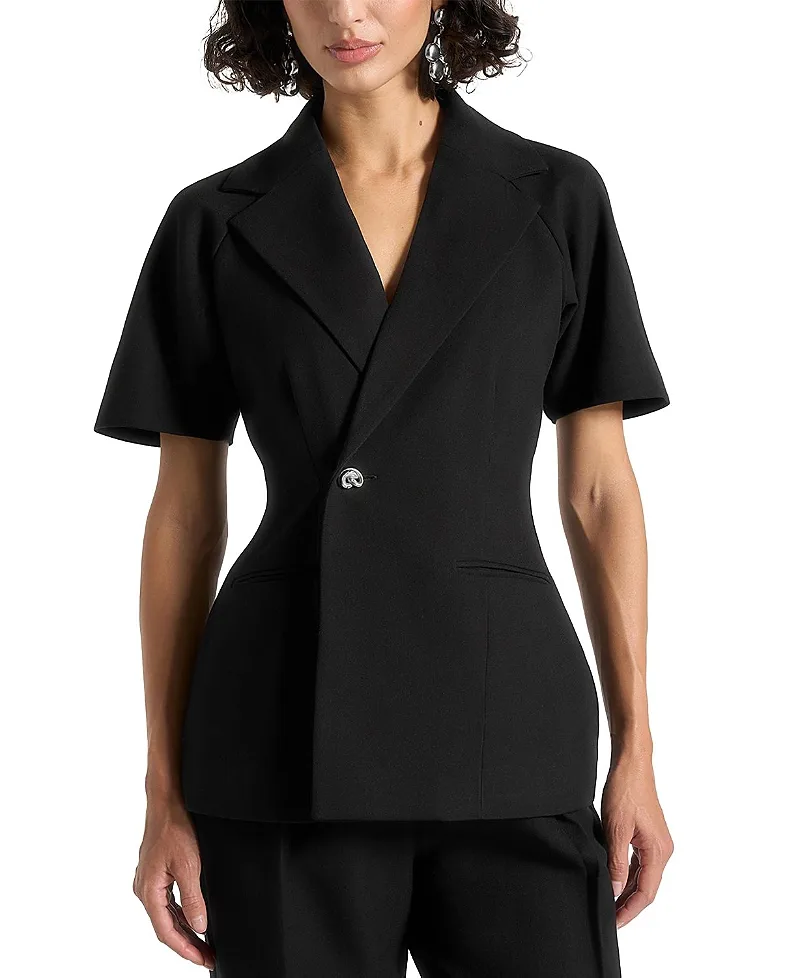 Malika Structured Short Sleeve Blazer by Maniere De Voir