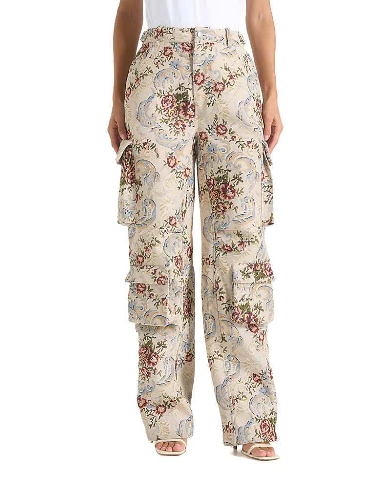 Emilie High Waisted Tapestry Cargo Pants by Maniere De Voir