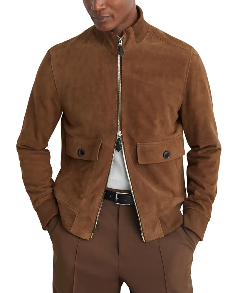 Helliford Suede Bomber Jacket by Reiss