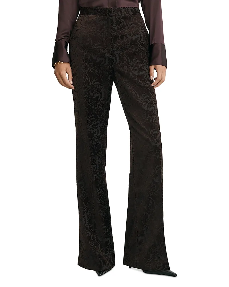 Flocked Velvet Flared Pants by Reiss